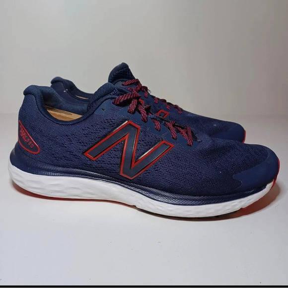 Men's New Balance Fresh Foam 680v7 Running Shoes Navy Team Red Size 9D (45 Box 6 - Picture 1 of 10